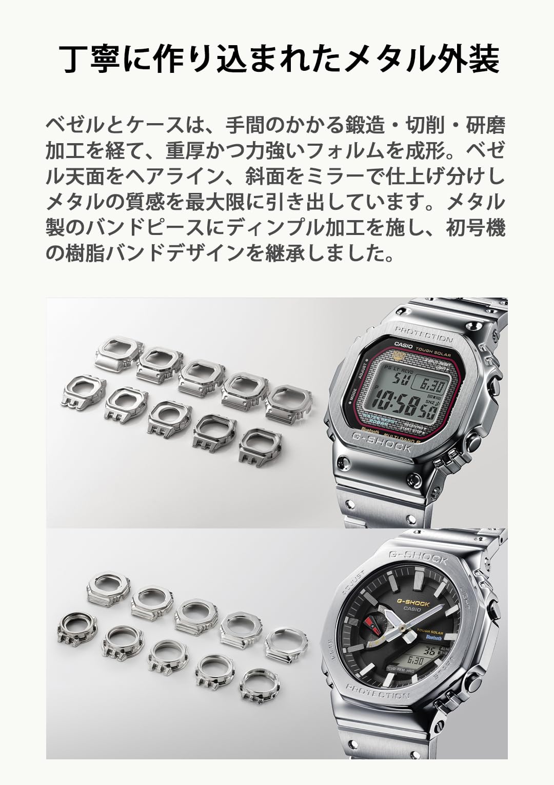 [カシオ] 腕時計 ジーショック 【国内正規品】 Bluetooth 搭載 フルメタル 電波ソーラー GMW-B5000D-1CJF メンズ シルバー - BanzaiHobby