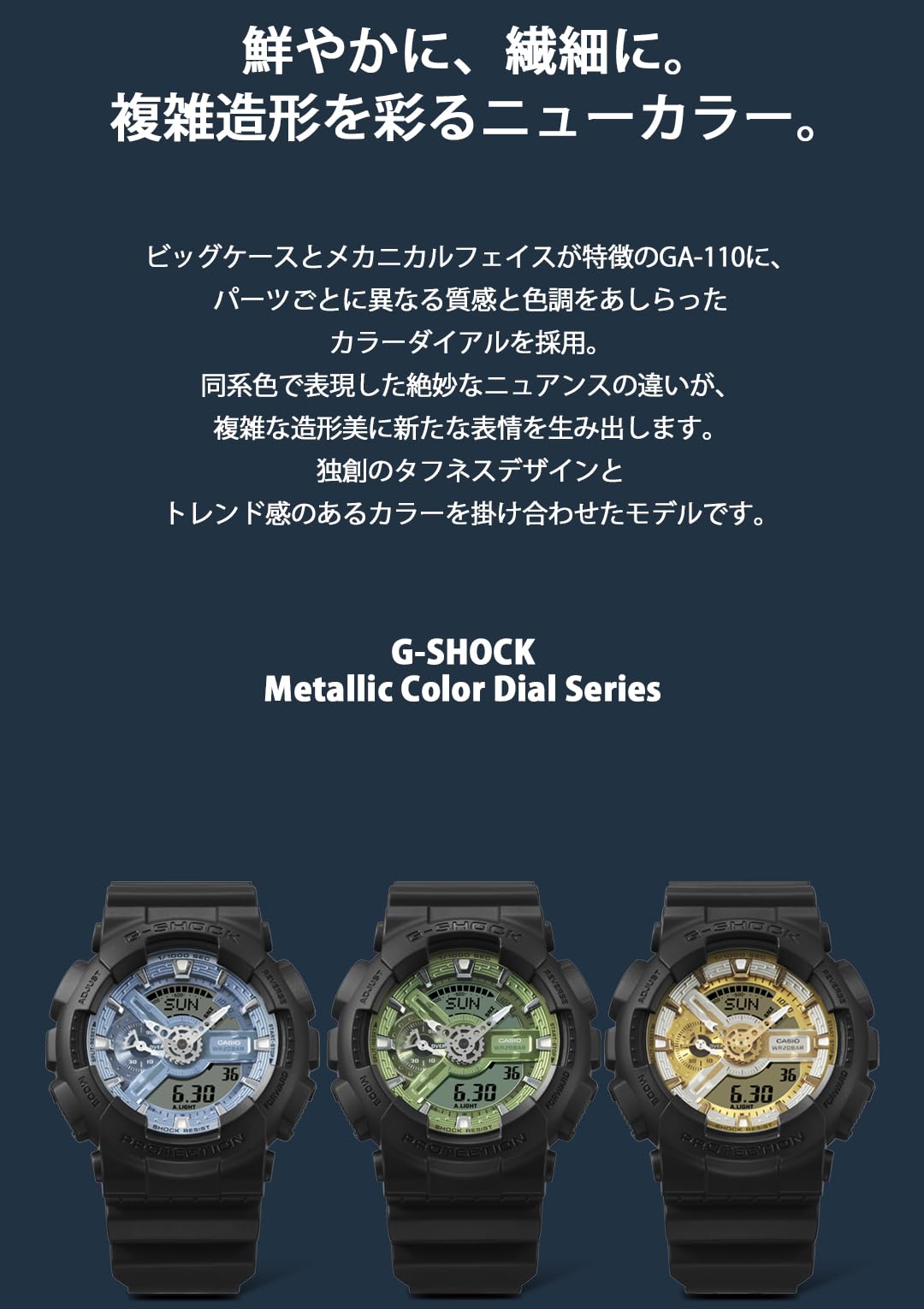 ジーショック [カシオ] 腕時計 【国内正規品】Metallic Color Dial Series GA-110CD-1A9JF メンズ ブラック - BanzaiHobby
