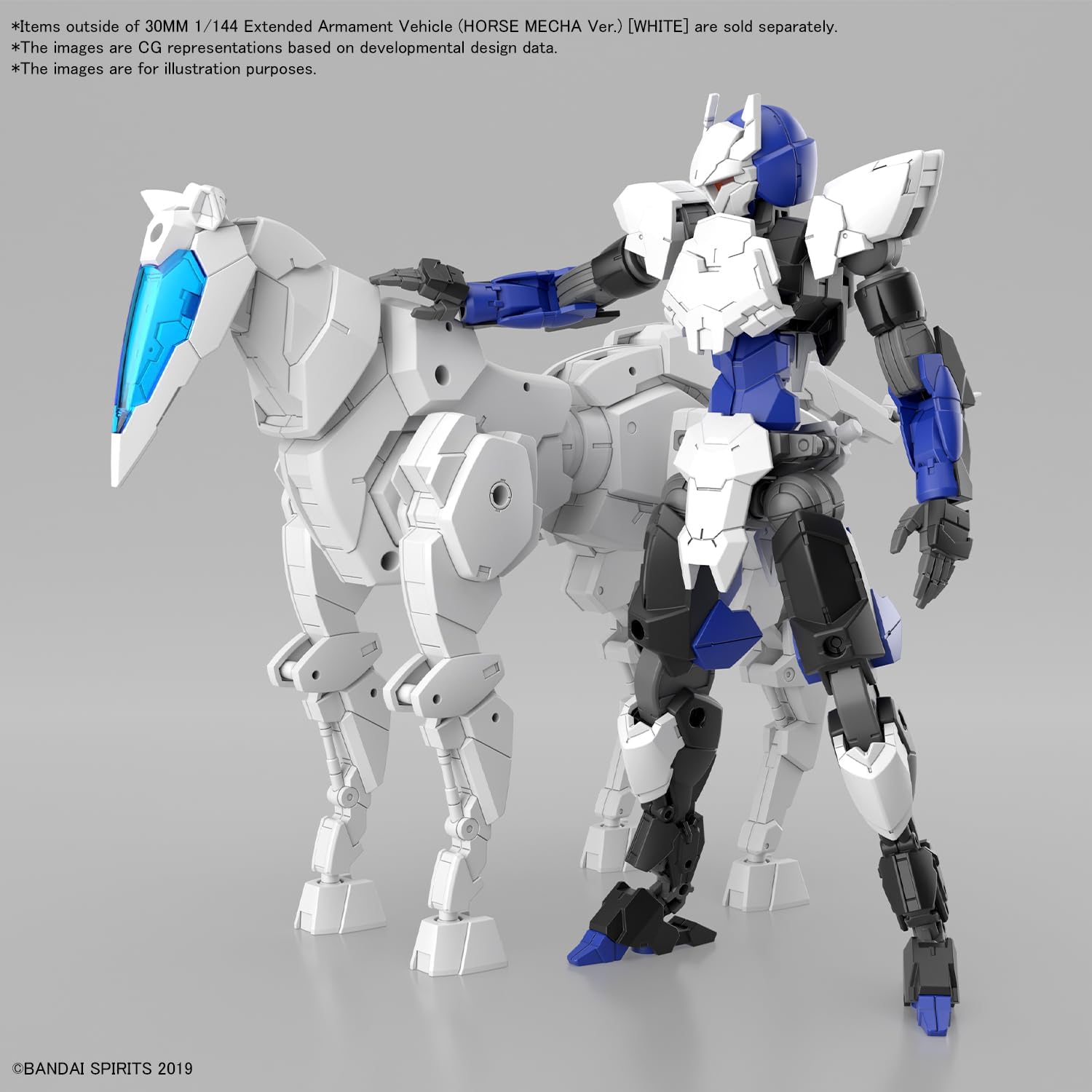 Bandai 30MM EV017 1/144 Exa Vehicle (Horse Mecha Ver.) White