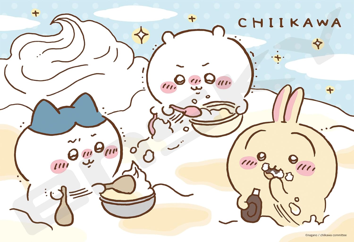 Ensky 300-3042 It's double cream Chiikawa - Chiikawa (Puzzle, 300 Pieces, 26 x 38 cm)