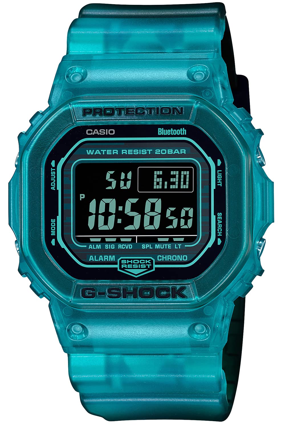 G-SHOCK [カシオ] 腕時計 ジーショック 【国内正規品】 Bluetooth搭載 DW-B5600G-2JF メンズ ターコイズブルー スケルトン - BanzaiHobby