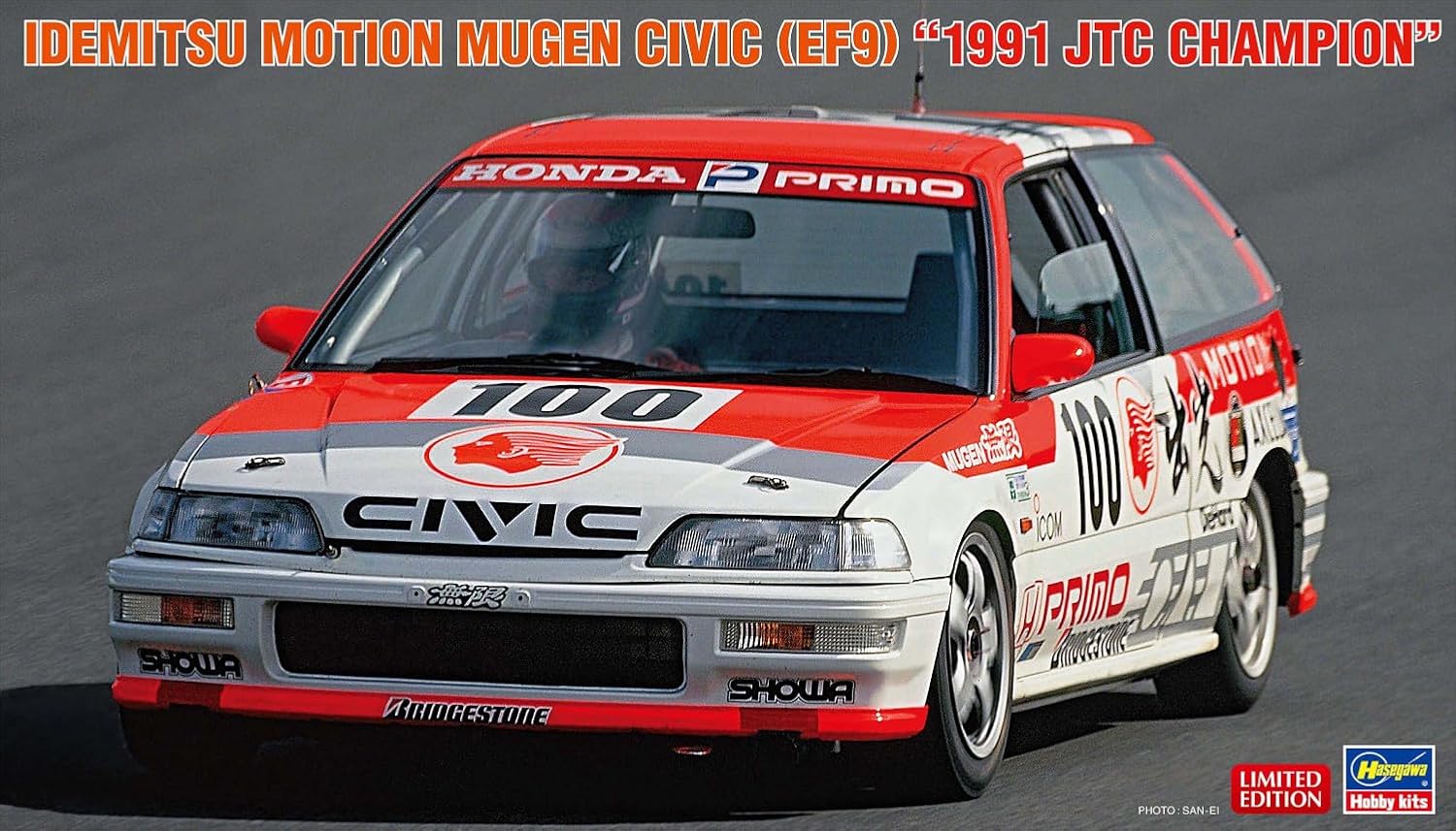 Hasegawa 20763 1/24 Idemitsu MOTION Mugen Civic (EF9) 1991 JTC Champion - BanzaiHobby