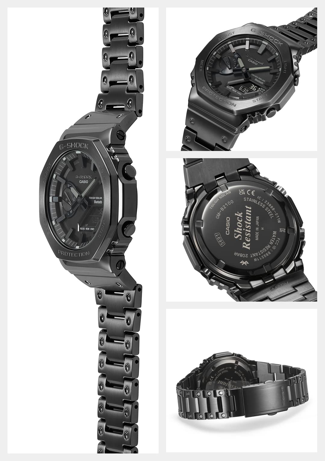 G-SHOCK [カシオ] 腕時計 ジーショック 【国内正規品】 Bluetooth 搭載 フルメタル ソーラー GM-B2100BD-1AJF メンズ ブラック - BanzaiHobby