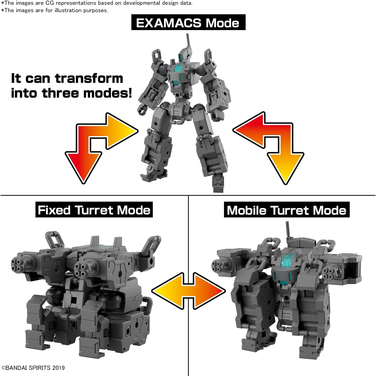 Bandai 30MM EV018 1/144 Exa Vehicle (Small Variable Machine)