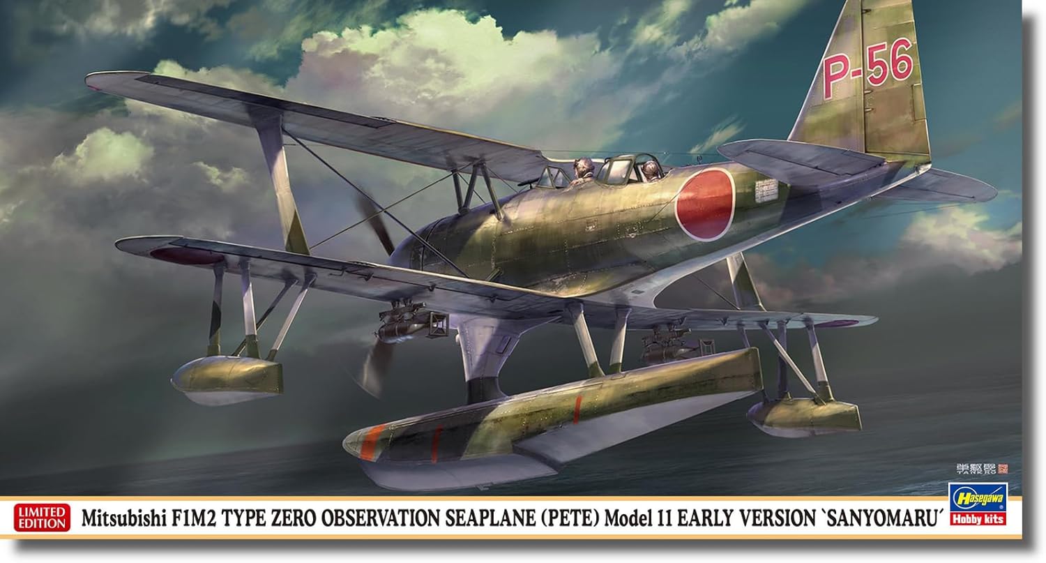 Hasegawa 07538 1/48 Mitsubishi F1M2 Zero Type Water Observation Machine Model 11 Type Previous Type Sanyo Round Mounted Machine - BanzaiHobby