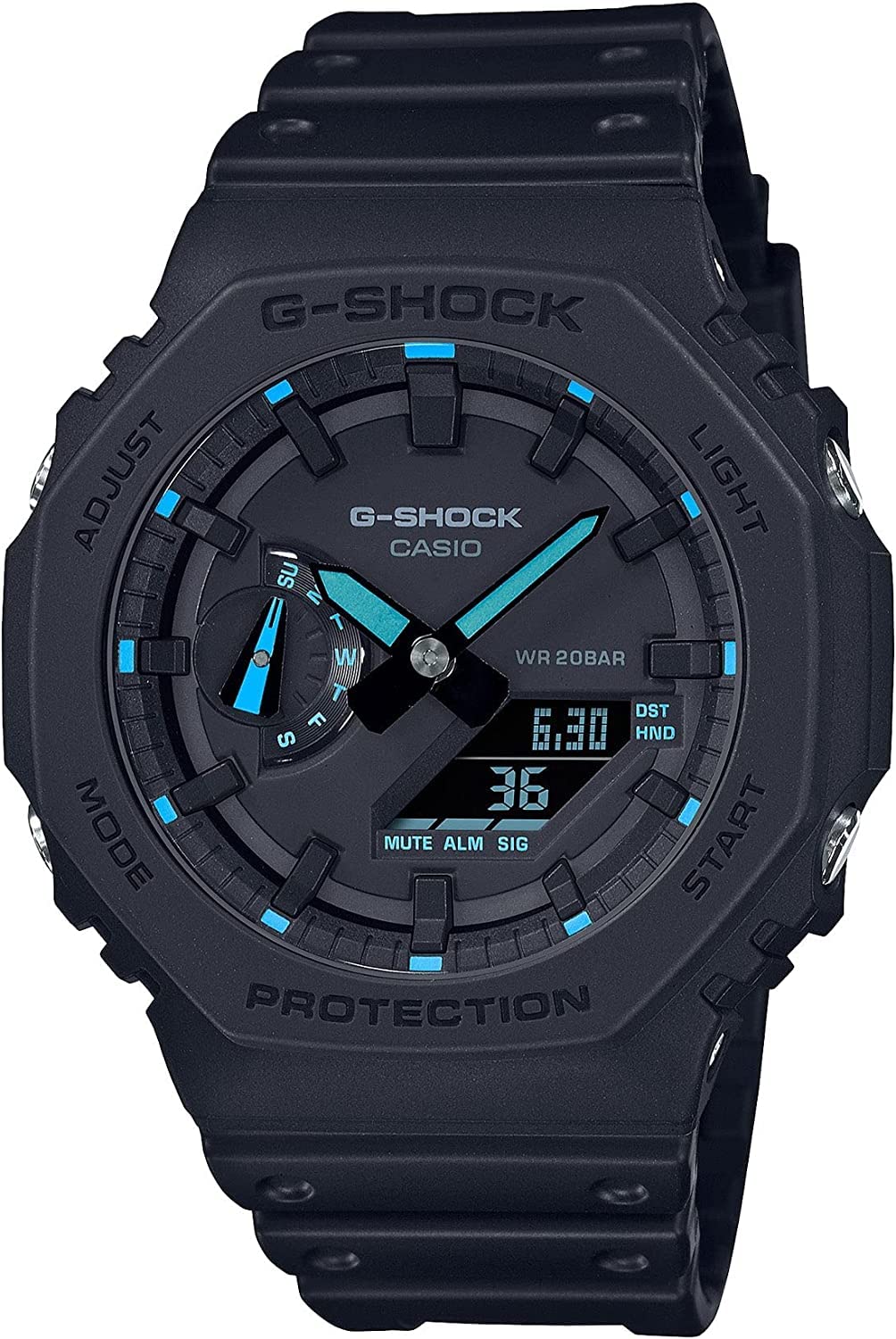 G-Shock GA2100-1A2 ネオンアクセントウォッチ ブルー, ブルー - BanzaiHobby