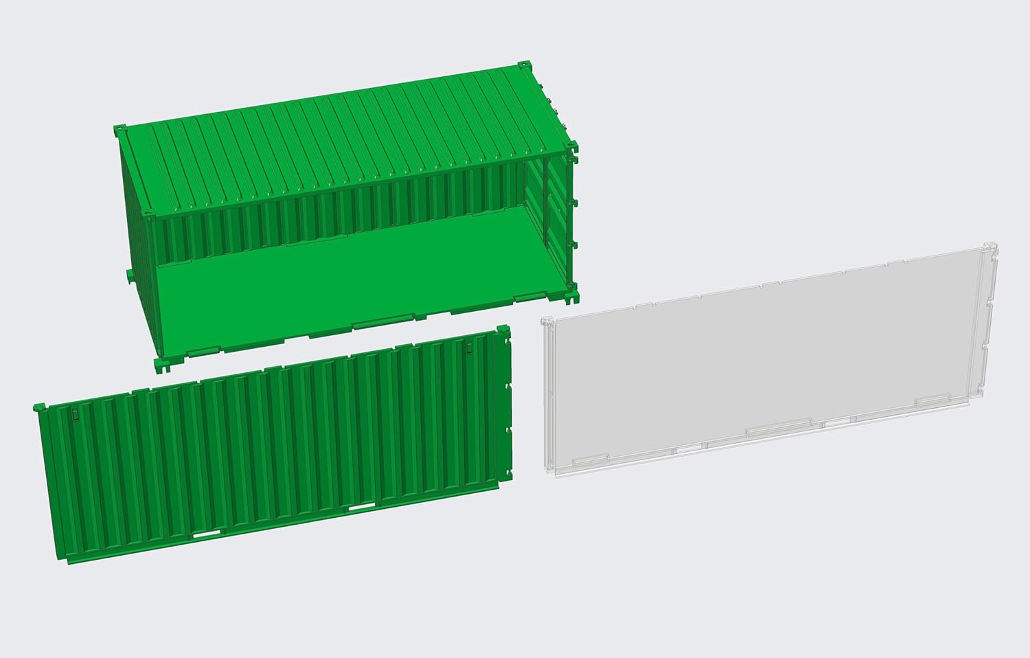 Fujimi 1/24 Car NEXT Series No.1001 20ft Container (Green) - BanzaiHobby