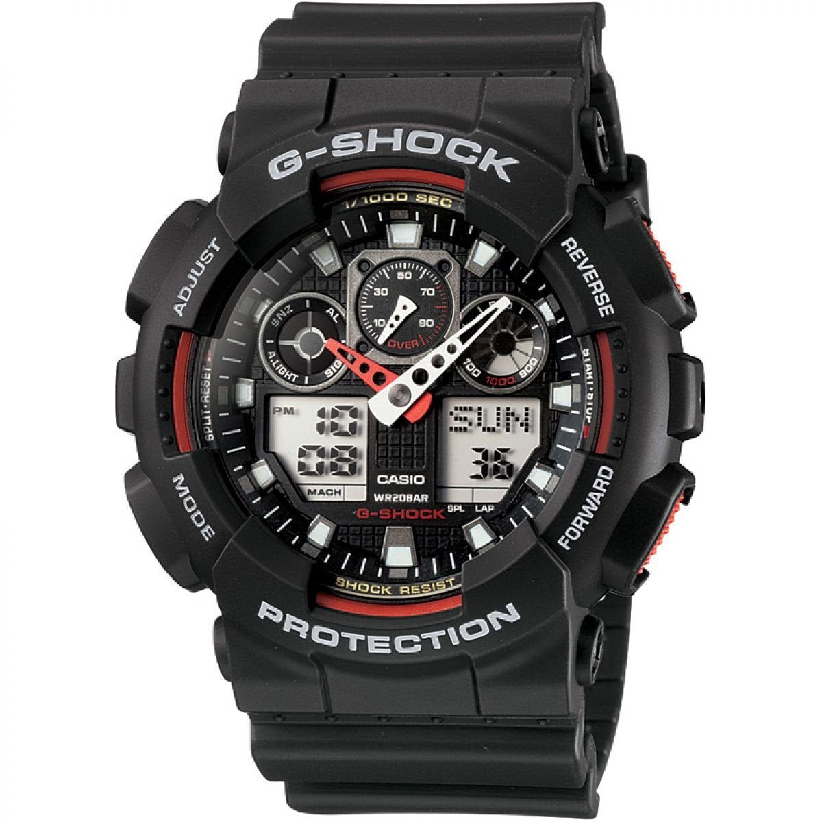 カシオ CASIO G-SHOCK Gショック ジーショック 腕時計 メンズ GA-100-1A4DR ブラック×レッド [時計] 逆輸入品 [並行輸入品] - BanzaiHobby
