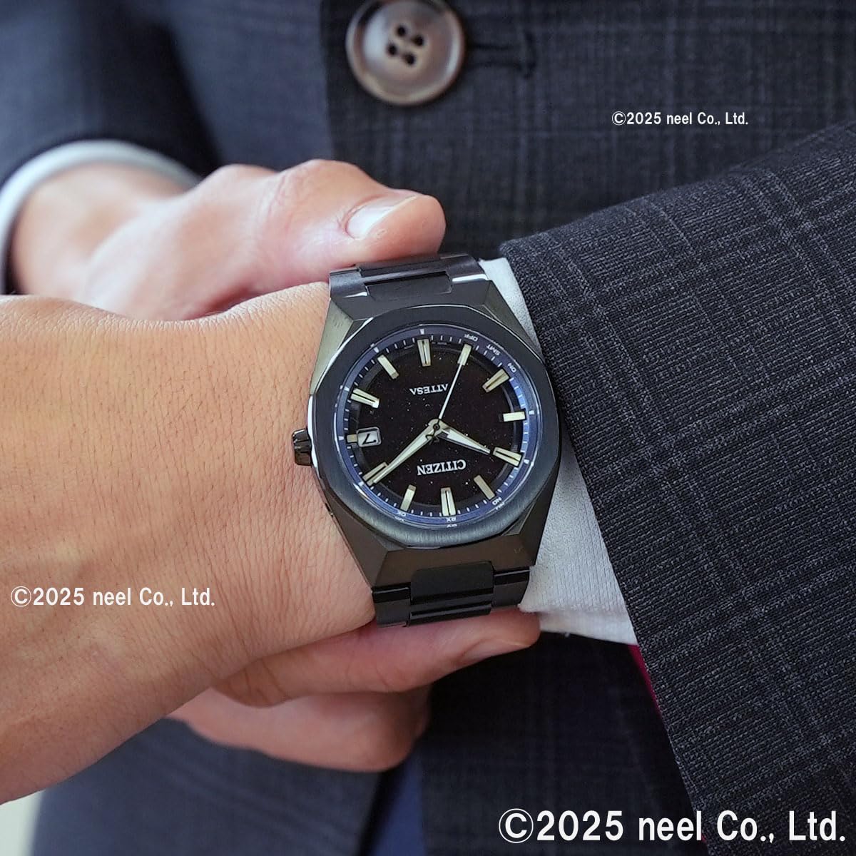 [CITIZEN] 腕時計 ATTESA Blue Universe Collection 限定モデル 電波時計 光発電エコ・ドライブ DLCブルー ビジネス 軽量 CB3046-76E メンズ - BanzaiHobby