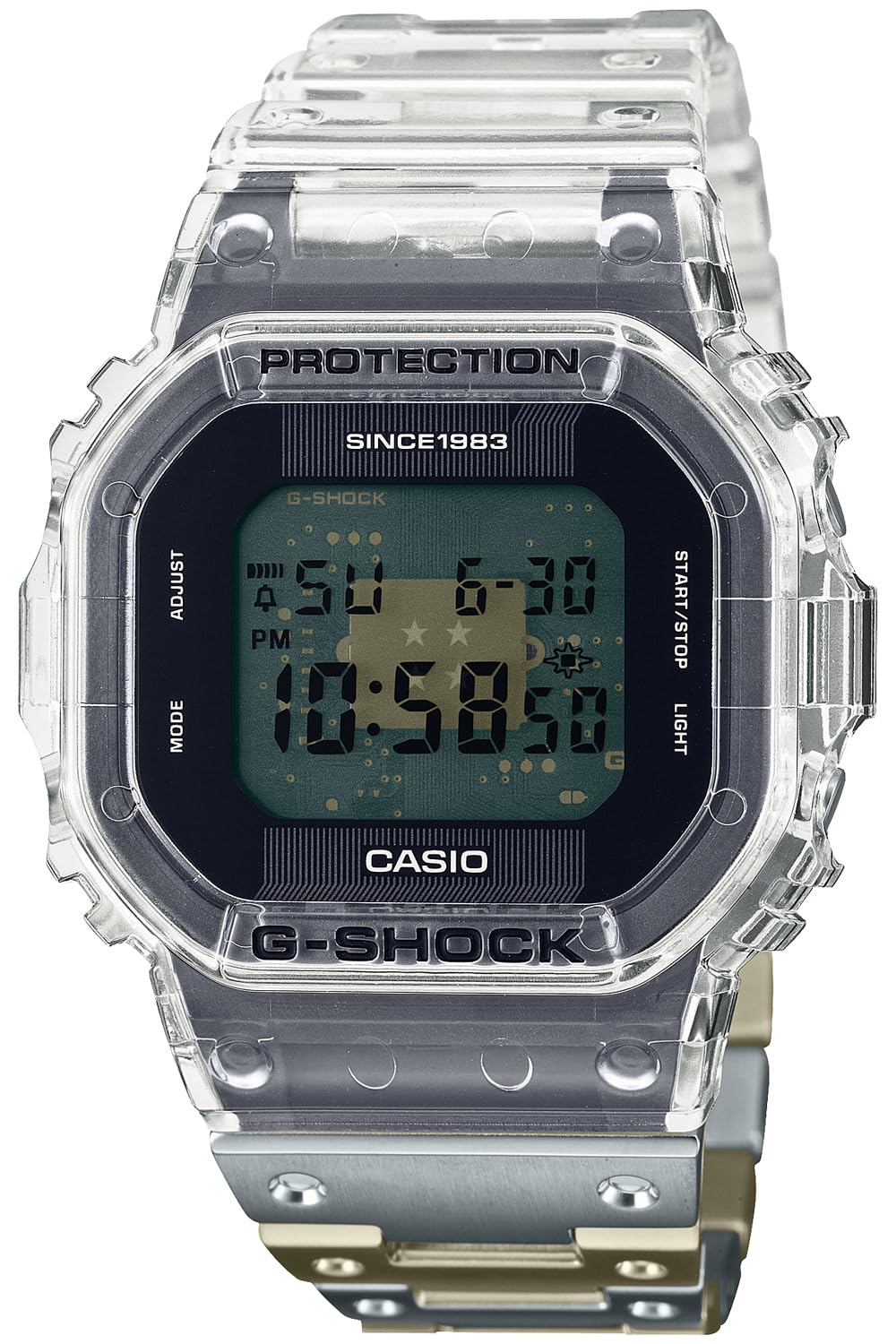 [カシオ] 腕時計 ジーショック 【国内正規品】 G-SHOCK 40th Anniversary Clear Remix DWE-5640RX-7JR メンズ クリア×ゴールド×シルバー