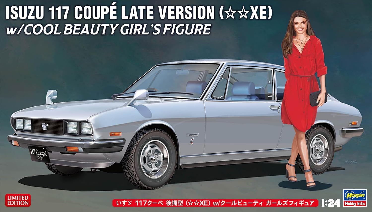 Hasegawa SP604 1/24 Isuzu 117 Coupe Late Model w/Cool Beauty Girls Figure - BanzaiHobby
