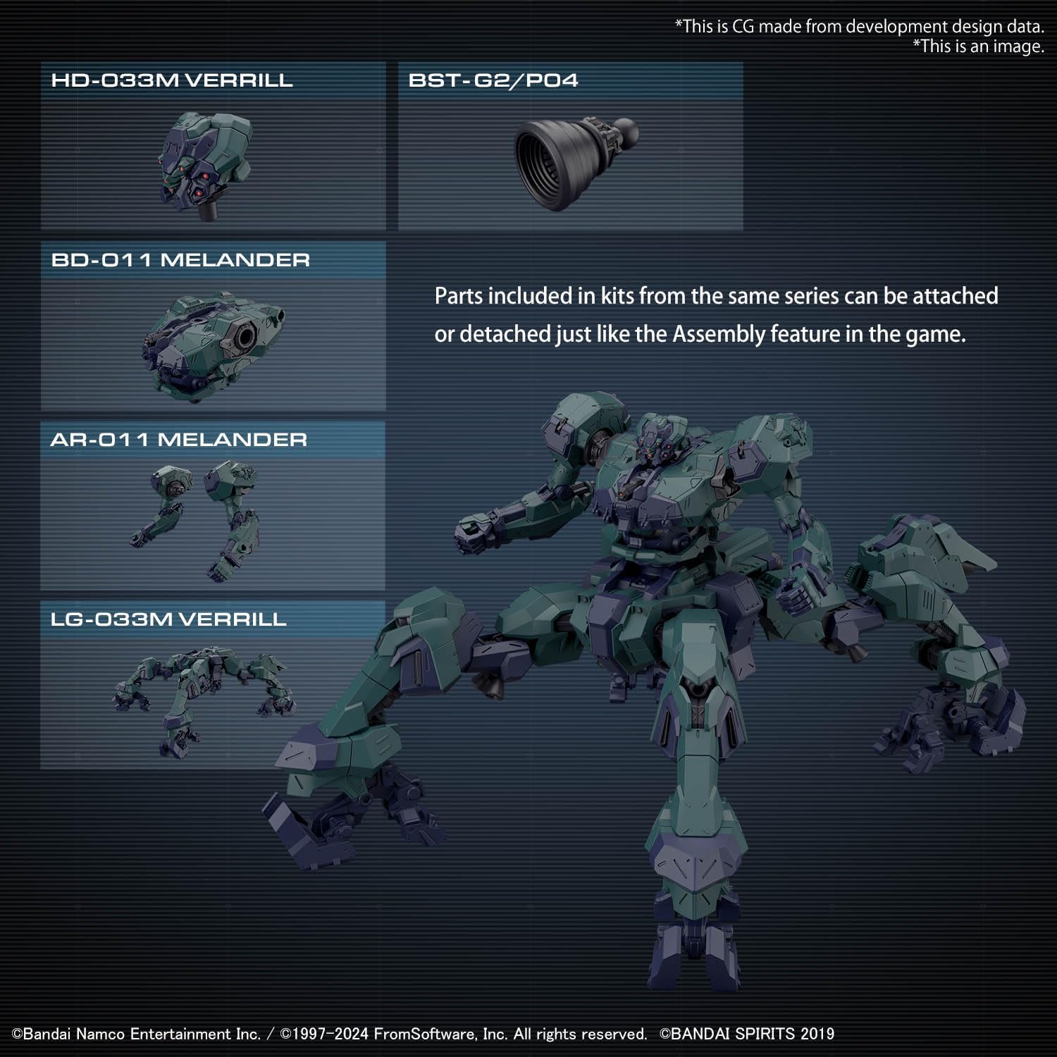 Bandai 30MM AC04 Armored Core VI Fires of Rubicon Balam Industries BD-011 Melander Liger Tail - BanzaiHobby