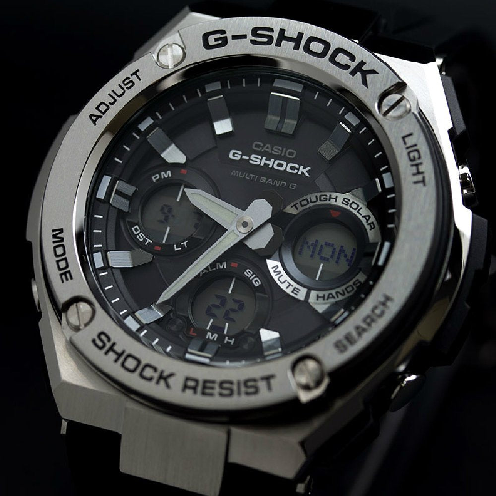 CASIO(カシオ) G-SHOCK Gショック 電波ソーラー G-STEEL アナデジ GST-W110-1A / GST-W110-1AER 海外モデル (国内品番 GST-W110-1AJF と同型) 男性用 メンズ [並行輸入品]