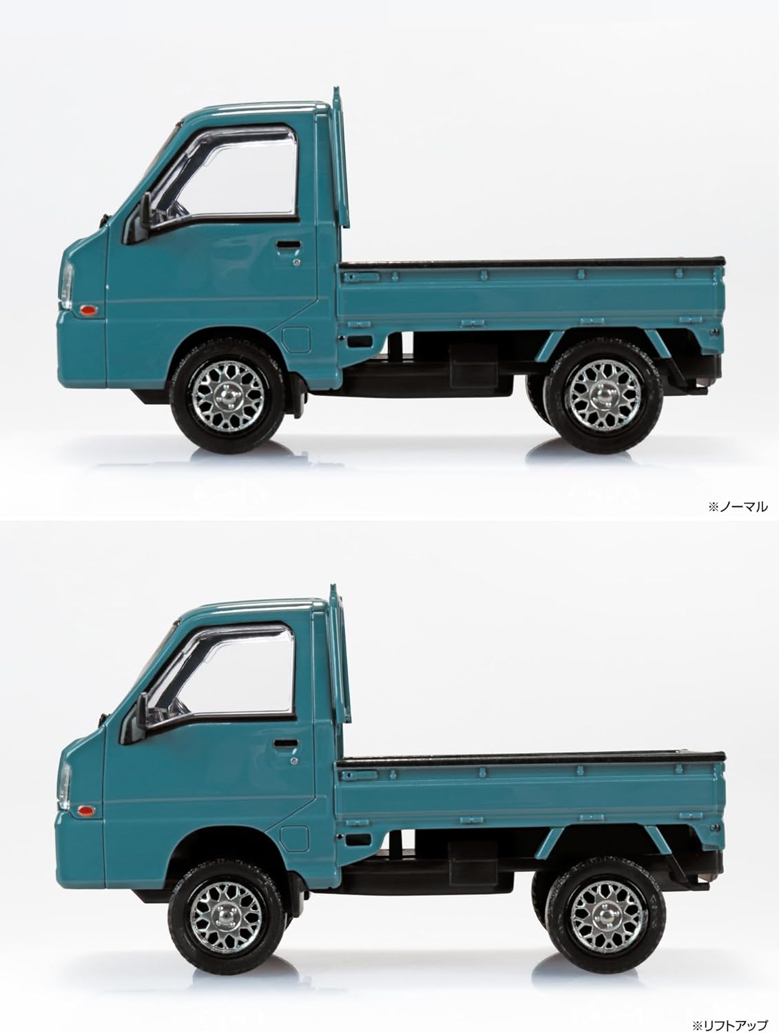 Aoshima 1/32 RakuPla Snap Kit No.05CU-BG Subaru Sambar Truck Custom Wheels Blue Gray - BanzaiHobby