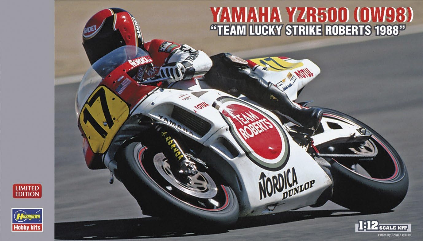 Hasegawa 21707 1/12 Yamaha YZR500 (OW98) Team Lucky Strike Roberts 1988 - BanzaiHobby