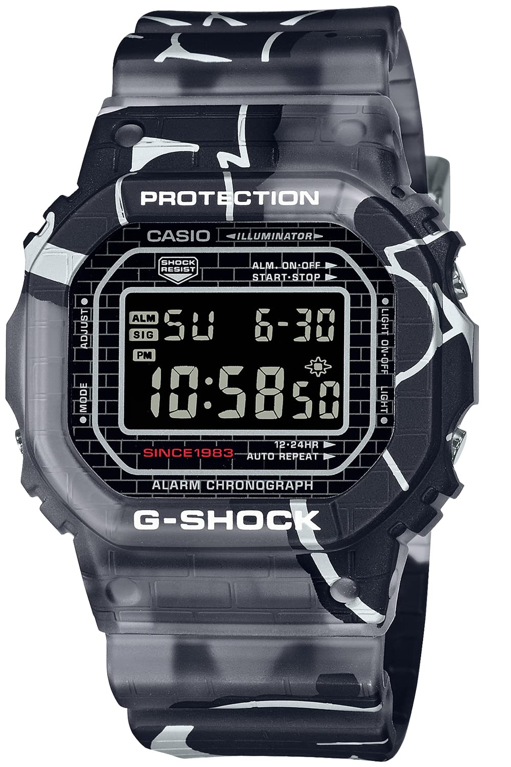 G-SHOCK [カシオ] 腕時計 ジーショック 【国内正規品】 メタルケース スクリューバック Street Spiritシリーズ DW-5000SS-1JR メンズ ブラック マットスケルトン - BanzaiHobby