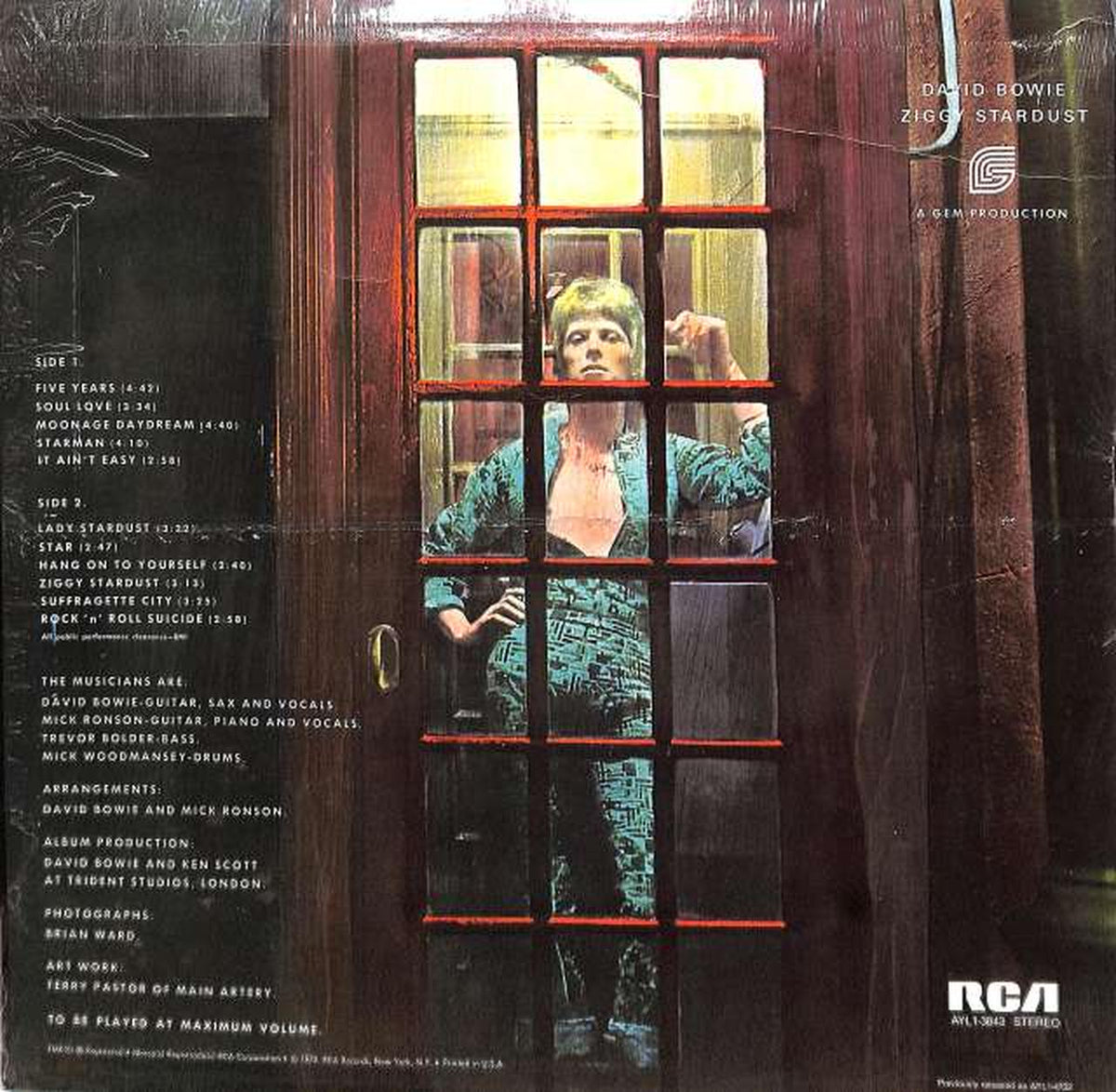 RCA David Bowie "ZIGGY STARDUST" AYL1-3843
