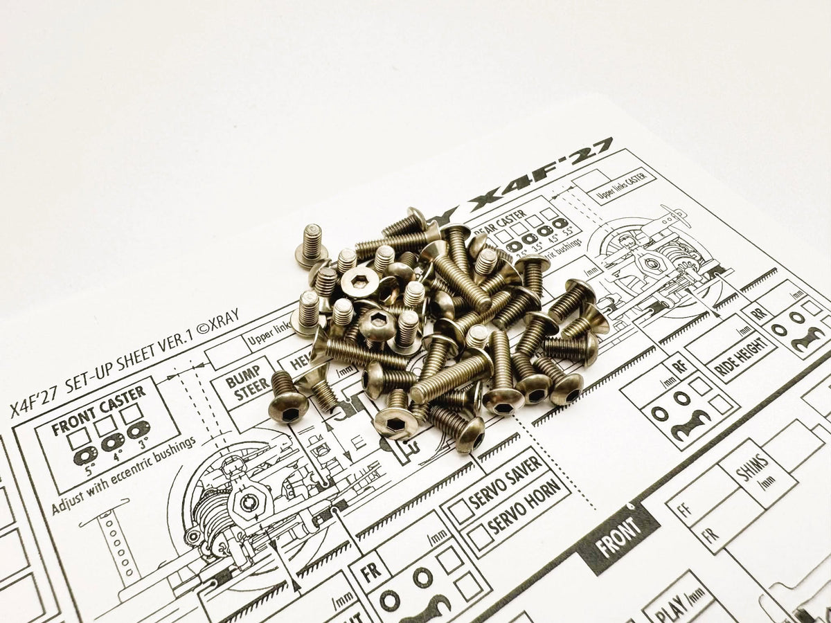 (PO SEP 2026) Square HS-38166 X RAY Titanium Hex Screw Set for X4F '27