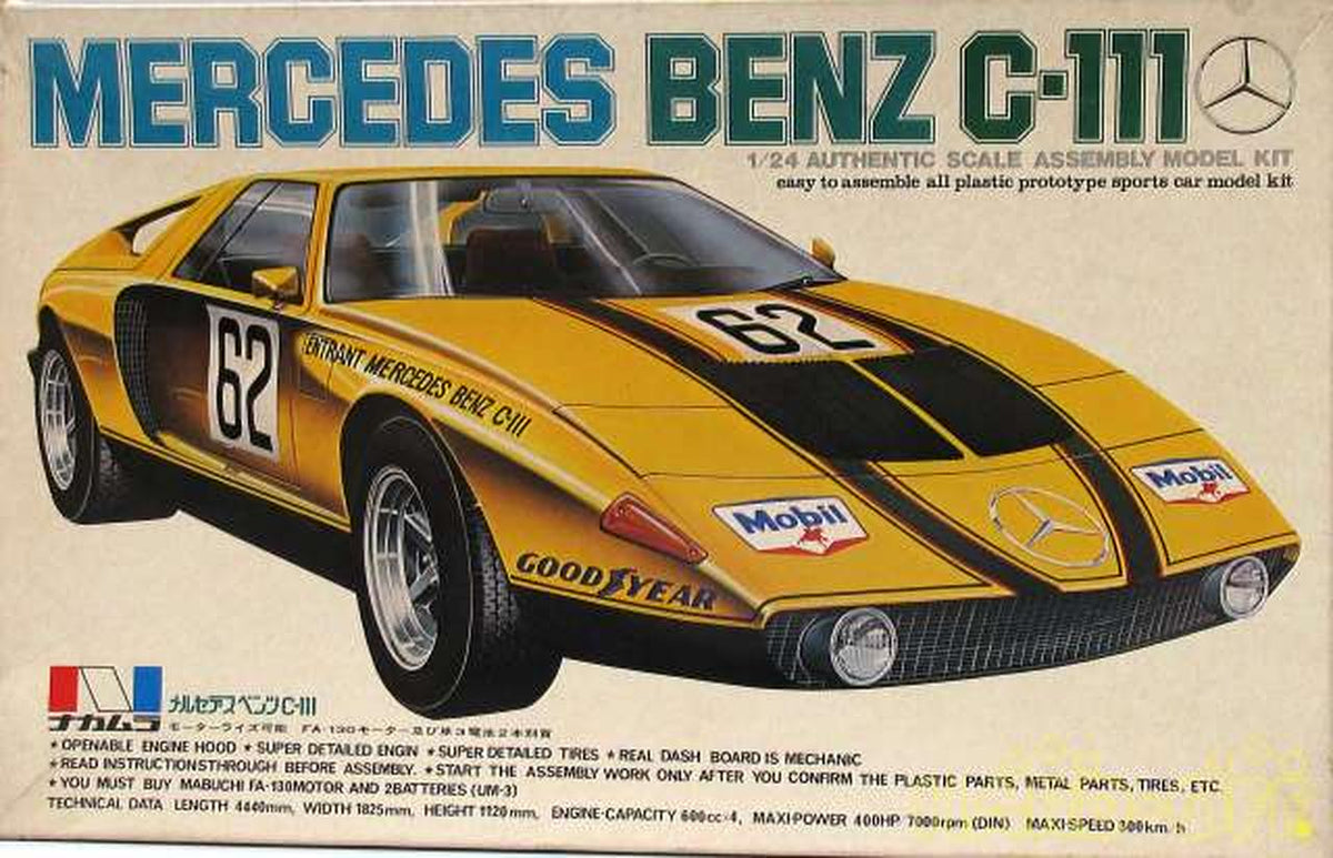 Nakamura 1/24 Mercedes-Benz C-111 Motorized Kit [4511] - Banzai Thrifting | BanzaiHobby
