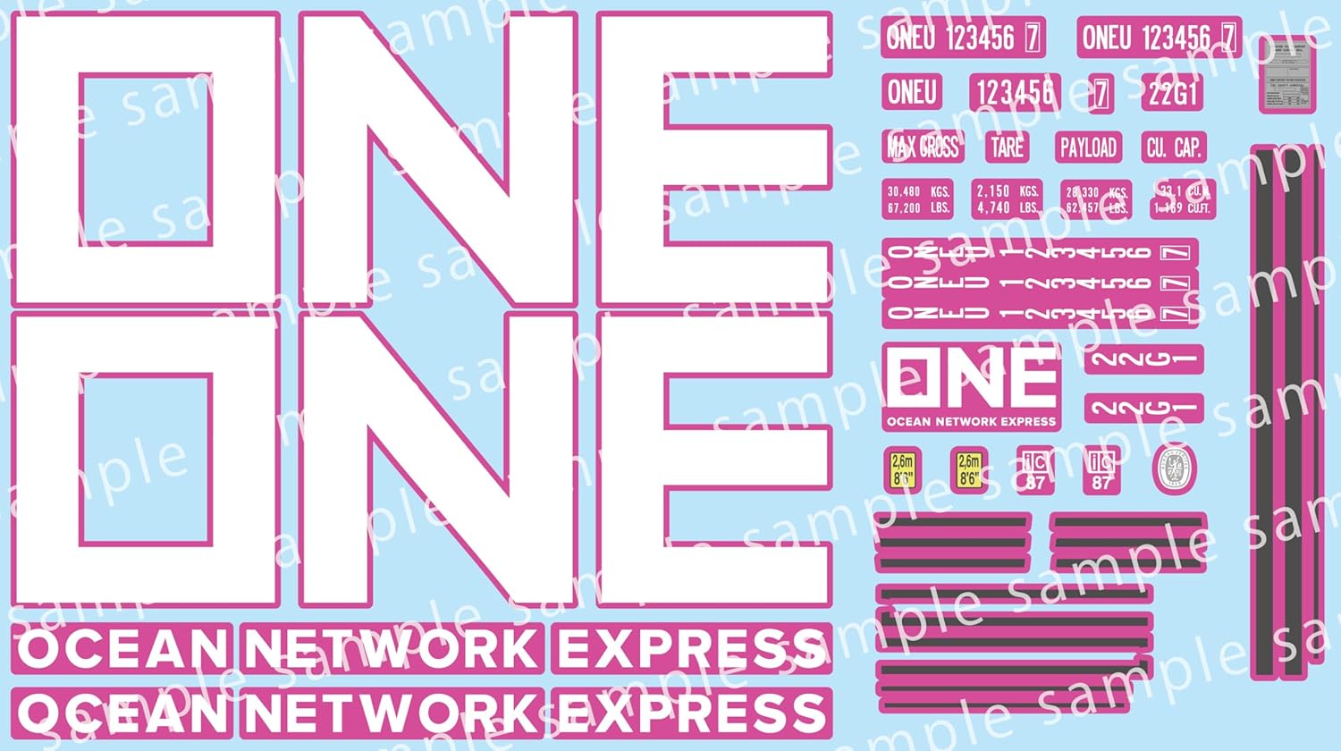 Fujimi 1/24 Car NEXT Series No. 1101 20ft Dry Container Type ONE (Magenta) - BanzaiHobby