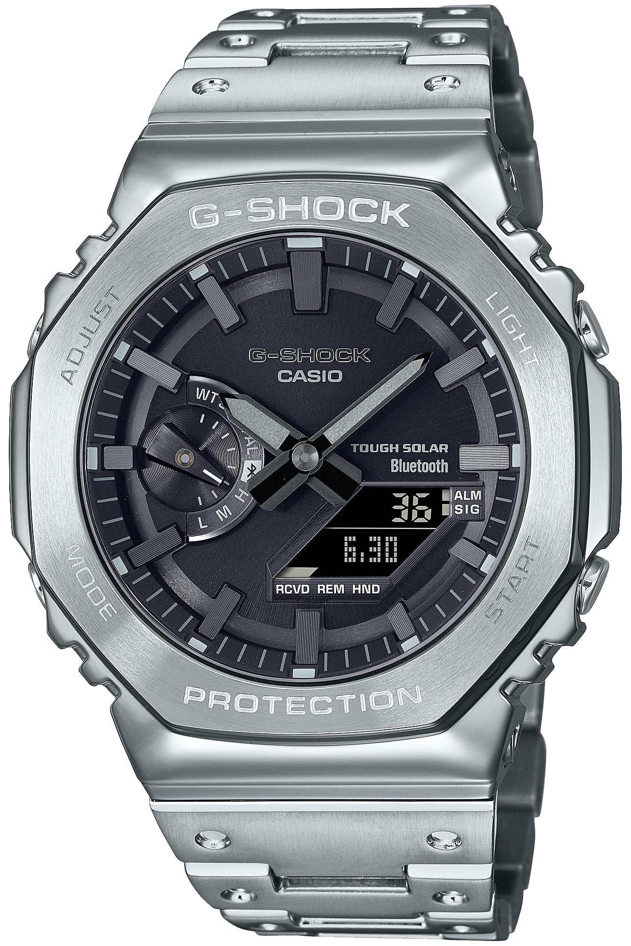 G-SHOCK [カシオ] 腕時計 ジーショック 【国内正規品】 Bluetooth 搭載 フルメタル ソーラー GM-B2100D-1AJF メンズ シルバー - BanzaiHobby