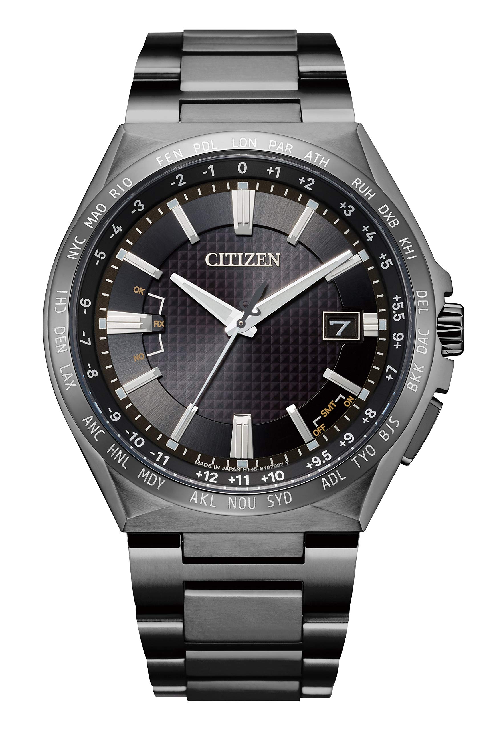 Reloj radiocontrolado Citizen Attesa Eco-Drive, línea ACT de vuelo directo CB0215-51E, para hombre - BanzaiHobby