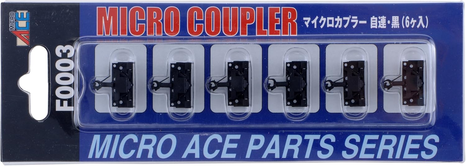 MicroAce F0003 Micro Coupler, Automatic, Black, 6 pieces
