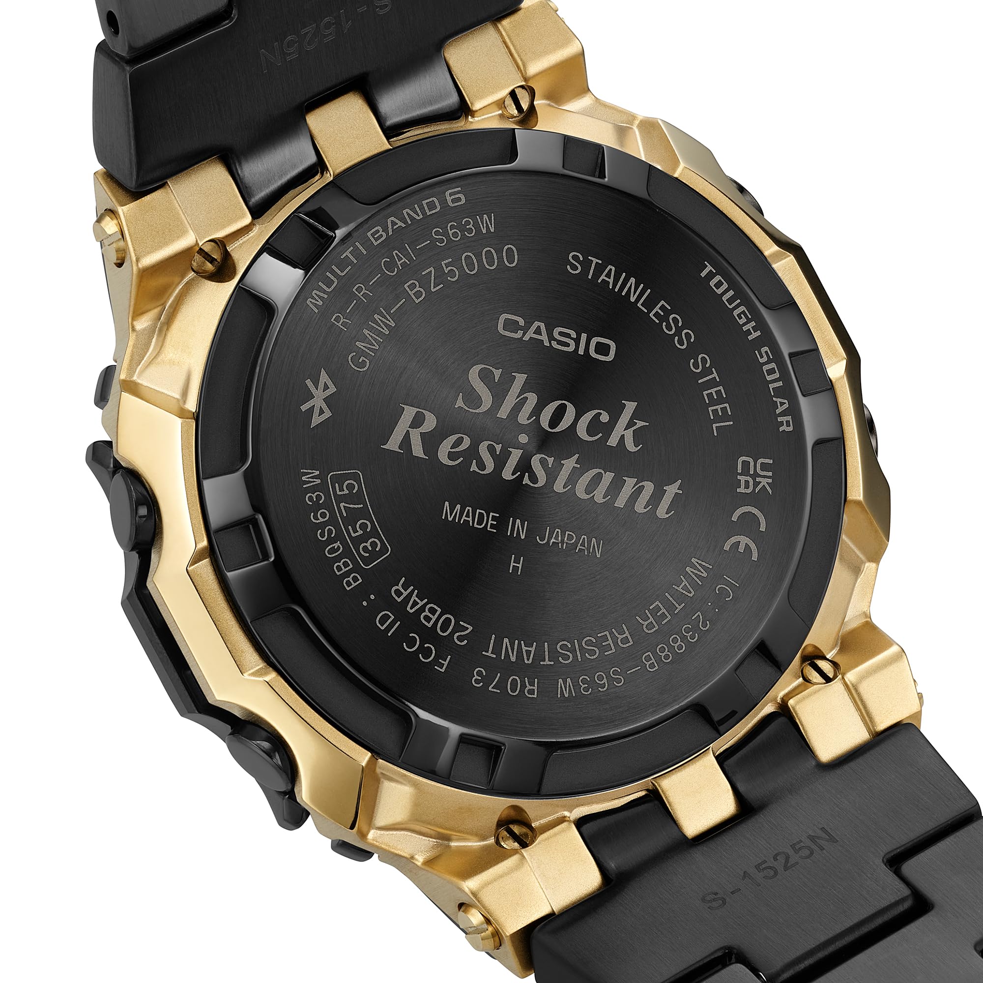 カシオ G-Shock フルメタル 5000シリーズ デジタル ツートン ブラック アンド ゴールドトーン ステンレススチール 腕時計 49.3mm - GMWBZ5000BD-1