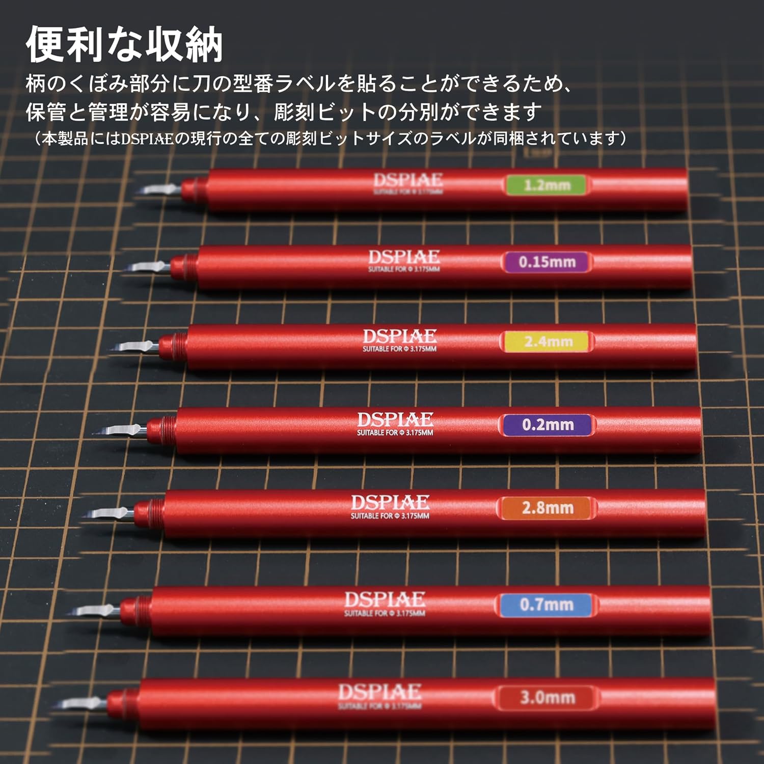 Plamokojo CS-PB01 Carbide Engraving Chisel Grip Set (0.1/0.15/0.3/0.5/1.0mm)