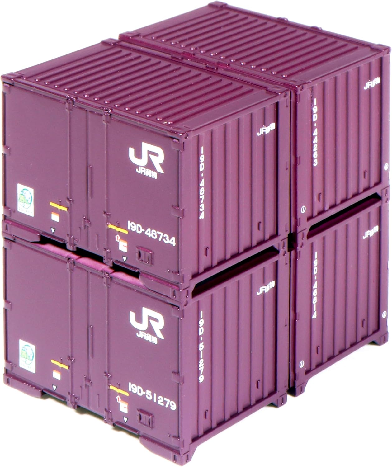 KATO 23-350-A Double-stacked Container 19D (New Paint 4 Compartments) Set Of 6