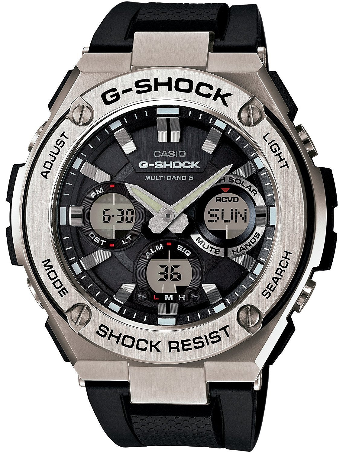 CASIO(カシオ) G-SHOCK Gショック 電波ソーラー G-STEEL アナデジ GST-W110-1A / GST-W110-1AER 海外モデル (国内品番 GST-W110-1AJF と同型) 男性用 メンズ [並行輸入品]