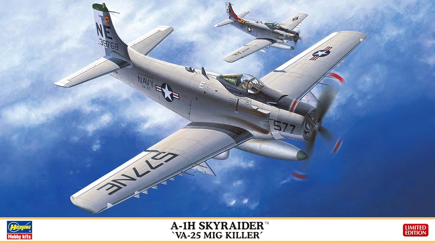 Hasegawa 02527 1/72 A-1H Skyraider VA-25 MiG Killer - BanzaiHobby