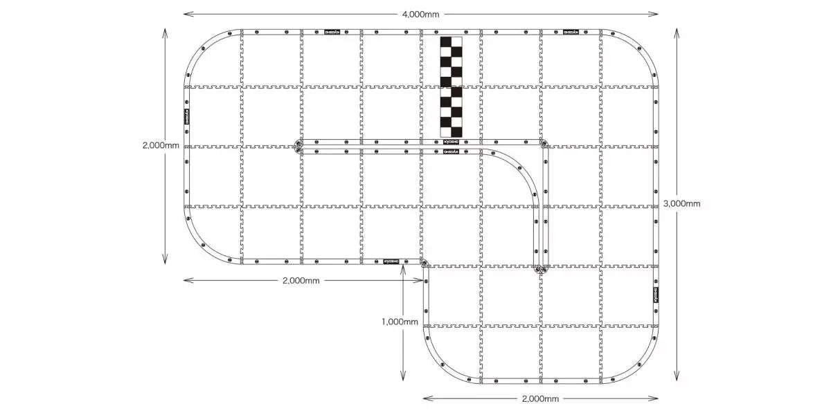 Kyosho 87211 Mini-Z Carpet Track 50 Basic Set (40pcs) - BanzaiHobby