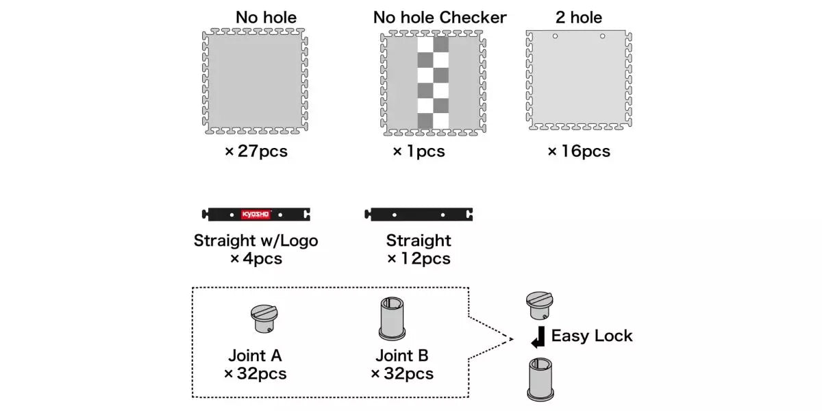 Kyosho 87212 Mini-Z Carpet Track 50 Expansion Set (44pcs)