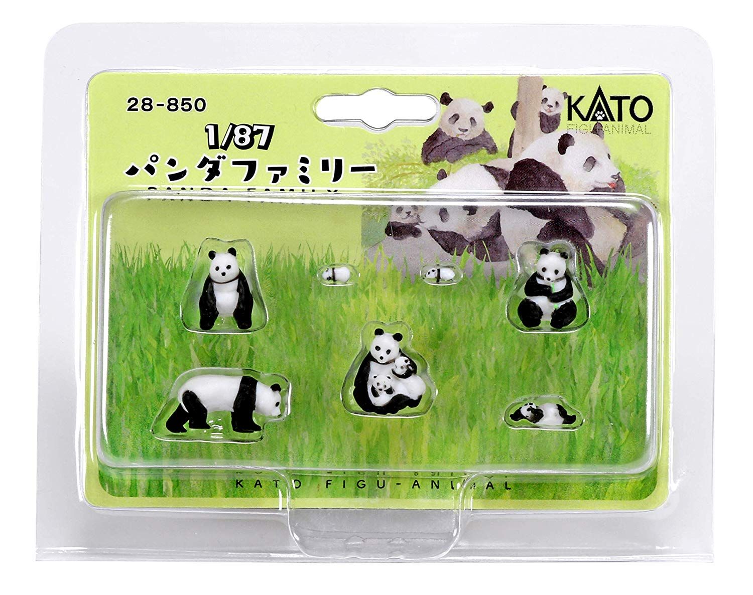 KATO Figuanimal 1/87 Panda Family (7 Pieces) - BanzaiHobby