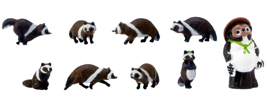 KATO 28-852 Figuanimal Japanese Animal 1/87 Raccoon Dog (9 Pieces) - BanzaiHobby