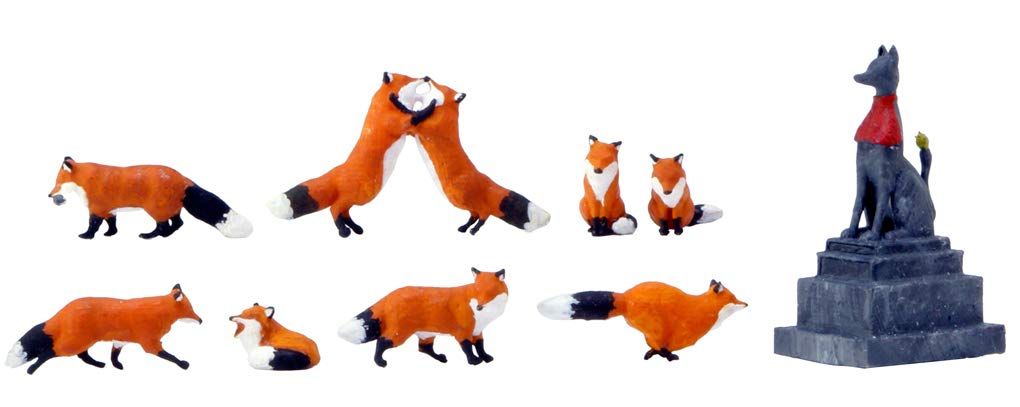 KATO 28-851 Figuanimal Japanese Animal 1/87 Red fox (10 Pieces) - BanzaiHobby