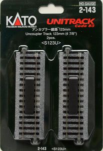 KATO 2-143 HO Unitrack Uncoupler Track 123mm 4 7/8 S123U 2pcs - BanzaiHobby