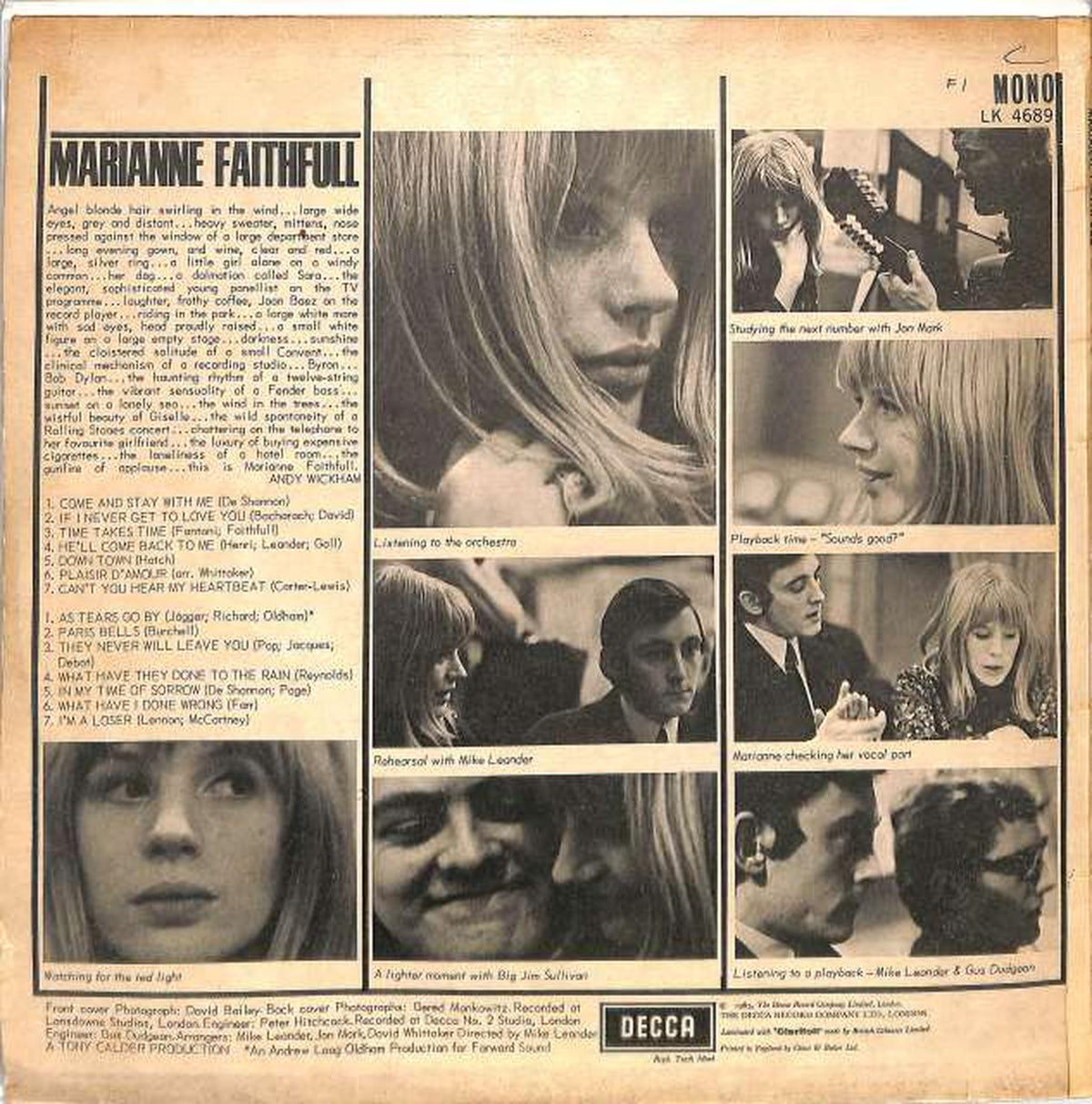 DECCA Marianne Faithful "MARIANNE FAITHFUL LK 4689 (Export)
