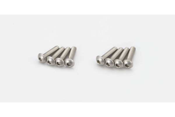 Kyosho 1-S13012HT Button Screw(Hex/Titanium/M3x12/8pcs) - BanzaiHobby