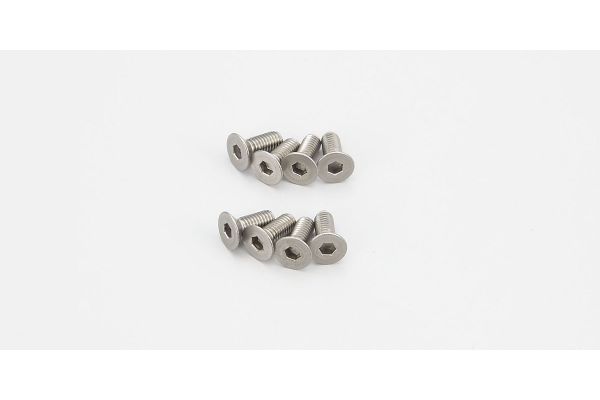 Kyosho 1-S33008HT Flat Head Screw(Hex/Titanium/M3x8/8pcs) - BanzaiHobby