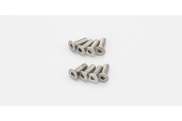 Kyosho 1-S33010HT Flat Head Screw(Hex/Titanium/M3x10/8pcs) - BanzaiHobby