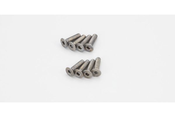 Kyosho 1-S33012HT Flat Head Screw(Hex/Titanium/M3x12/8pcs) - BanzaiHobby