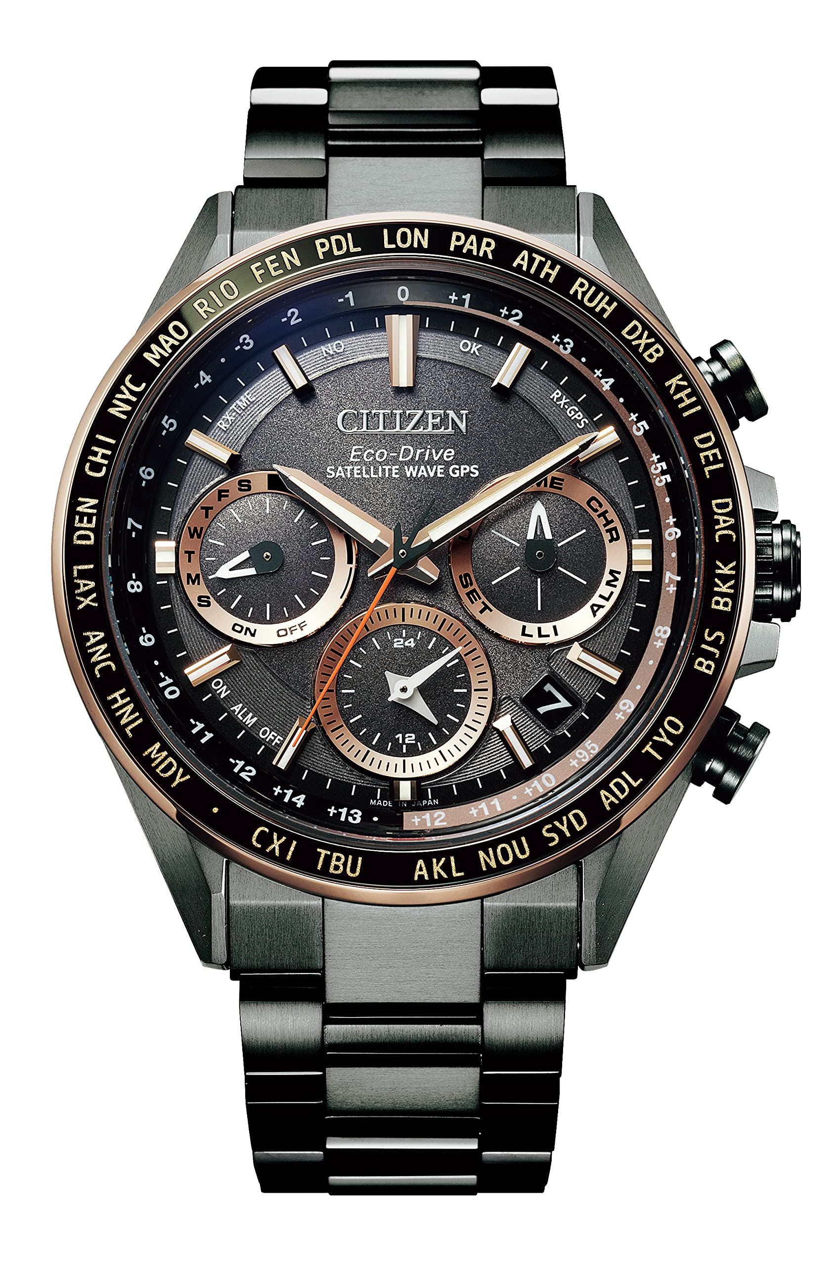 Reloj radiocontrolado Citizen ATTESA GPS Satellite Eco-Drive (Negro/Impermeable/Económico/Para Hombre) CC4016-67E ACTLine Reloj solar radiocontrolado Citizen - BanzaiHobby