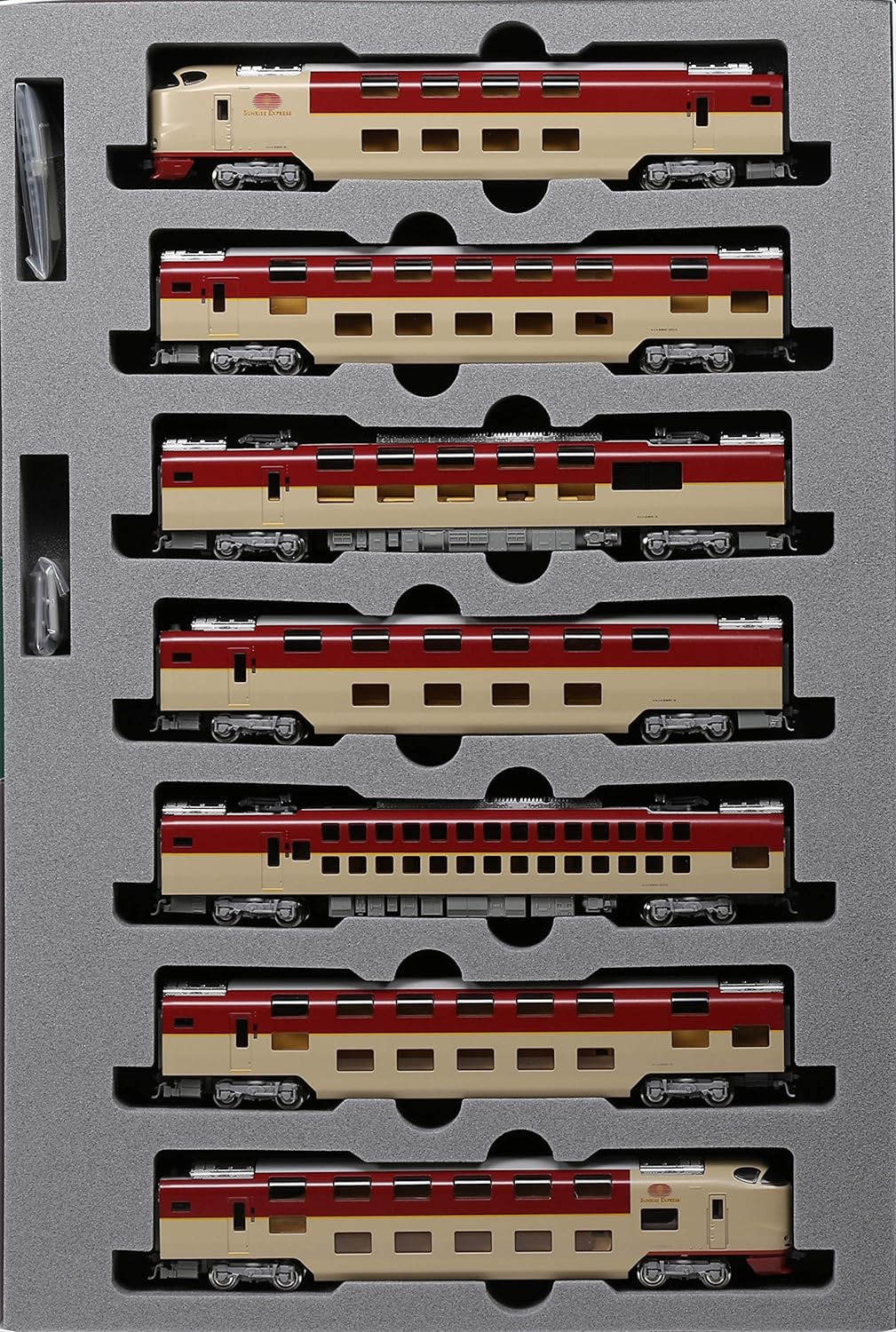 KATO 10-1564 N Gauge 285 Series 0 Series Sunrise Express Pantograph Expansion 7 Car Set Train