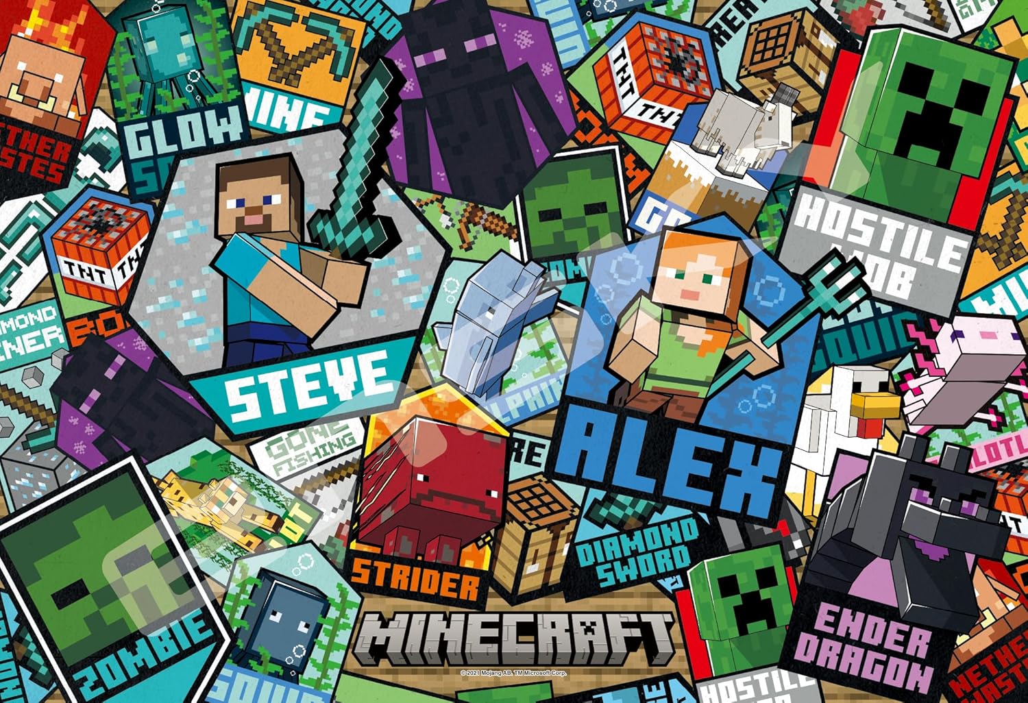 Ensky 300-1791 Minecraft Emblem Collection - Minecraft (Puzzle, 300 Pieces, 26 x 38 cm)