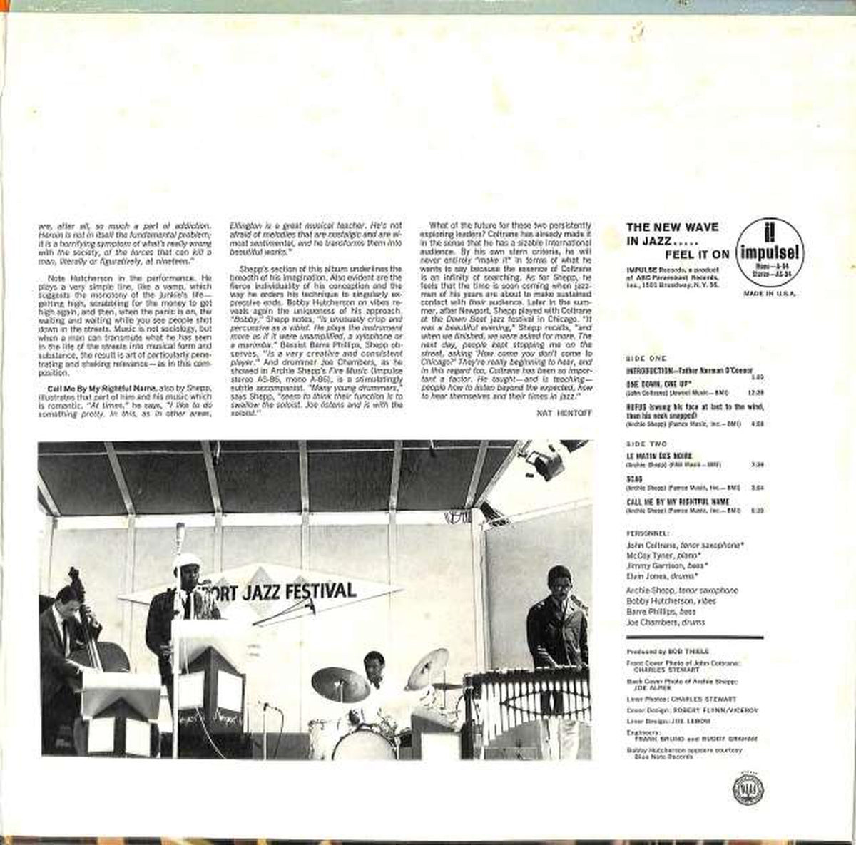 King Records (imported impulse) J. Coltrane & A. Shepp "Two in Newport" AS-94