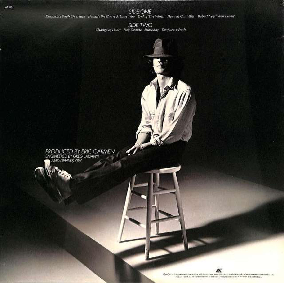 ARISTA Eric Carmen "CHANGE OF HEART" 0798 (Export)