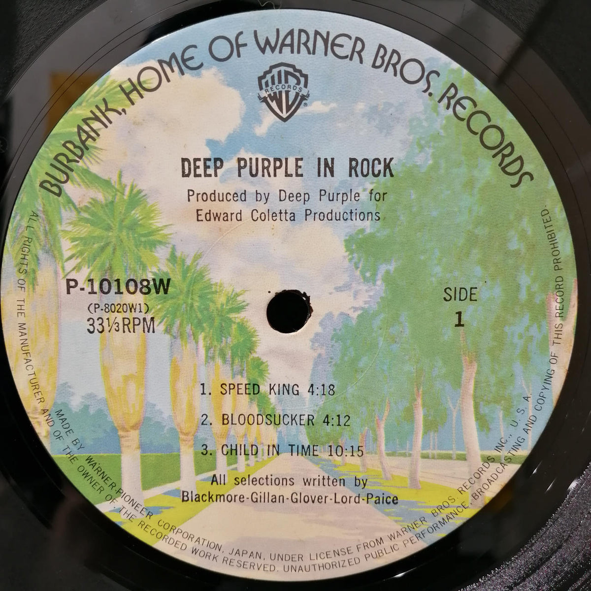 Warner Pioneer Deep Purple 'In Rock' P-10108W