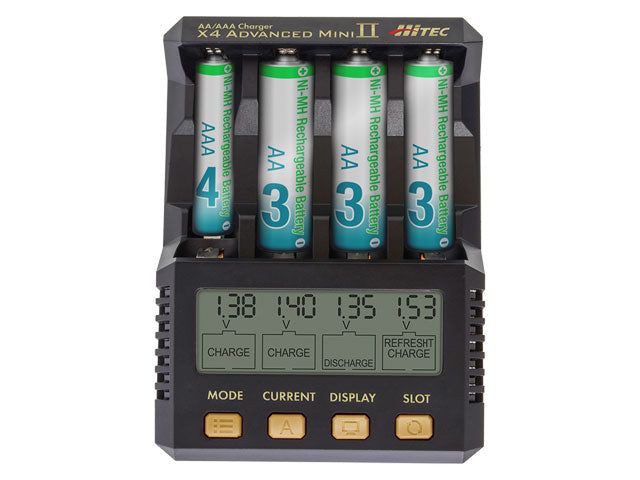 HiTec 44340 AA/AAA Charger X4 Advanced Mini II 50th Anniversary Limited Edition - BanzaiHobby